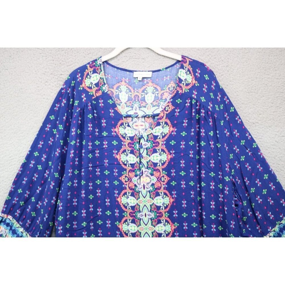 Adrienne Vittadini 3/4 Bell Sleeve Tunic-Size 3X-BOHO-Whimsigoth - Picture 2 of 12